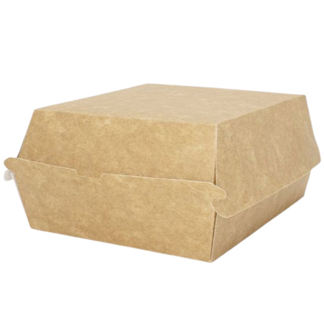 Contenitore Monouso Porta Panino Piccolo 10.5x10.5 H8.5 cm in Cartoncino Avana Only Paper 600 pz