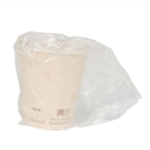 Bicchiere di Carta Monouso 250 ml 8 oz in Polpa di Bamboo+PLA Imbustato Singolarmente 600 pz