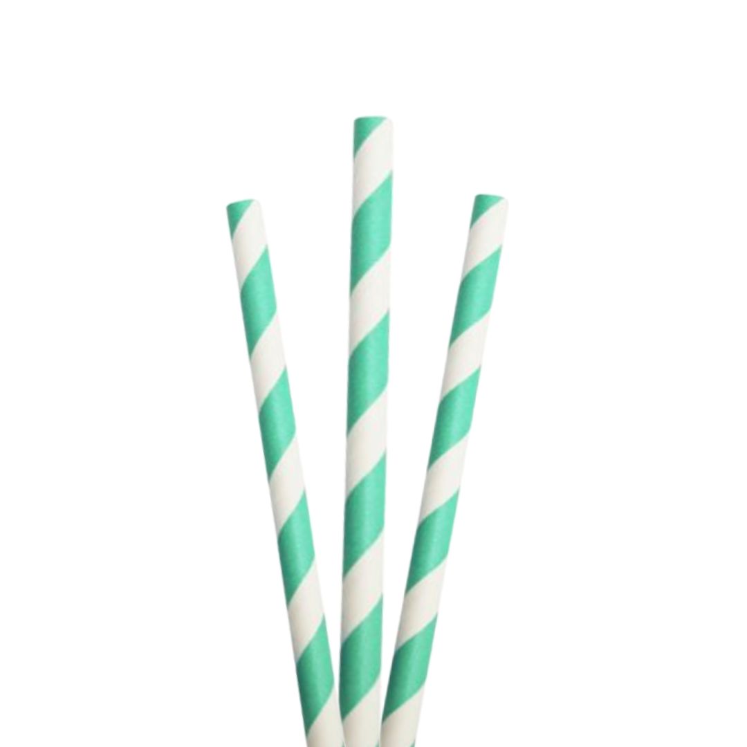 Cannucce per Bibite Ø0.8 H20 cm di Carta Colori a Spirale 3150 pz-Verde