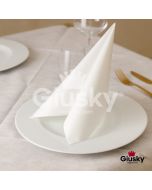 Serviette-Jetable-40x40-Intissé-Airlaid-Premium-Giusky-Gefix-Couleur-Unie-Blanc-1000-pce
