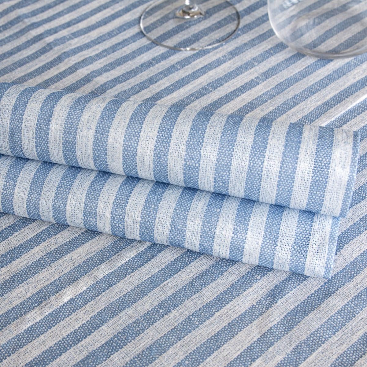 Tovaglia Picnic Pieghevole Onde Blu e Bianco 200x150 cm Velluto 400420