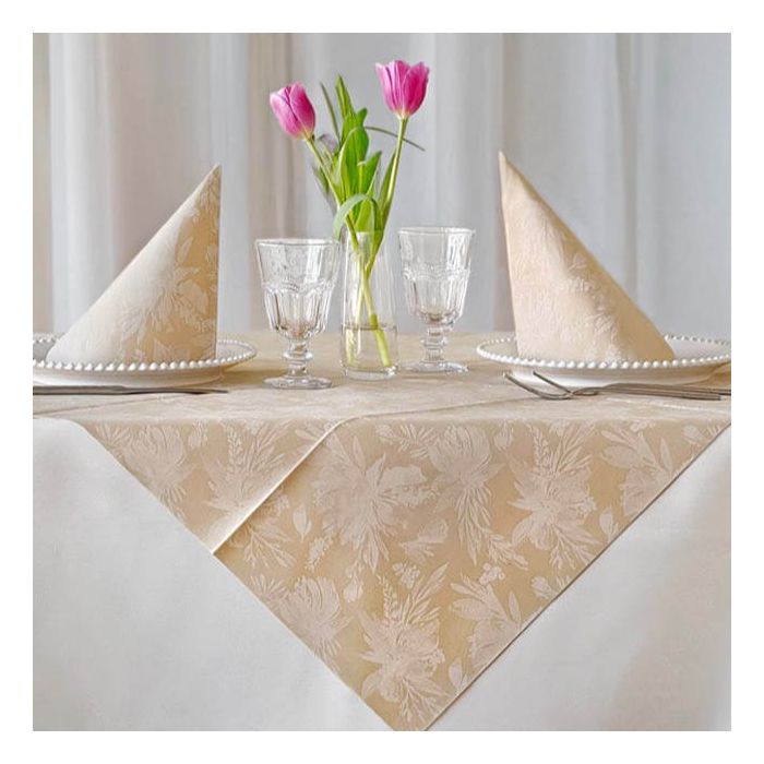 Nonwoven-Disposable-Tablecloth-100x100-Airlaid-Packservice-Plus-Celine-100-pcs-natural