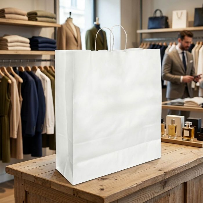 Busta-Shopper-bianca-ecokBags-carta-manico-intrecciato-Packservice-46x16x49-A4649-0