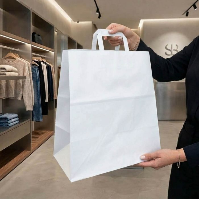 einkaufer-weiss-ecokbags-aus-papier-mit-flachem-griff-packservice-32x13x41