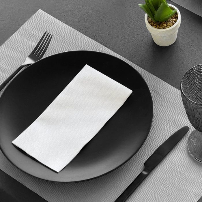 Einweg-Servietten-40x20-Airlaid-Packservice-Mono-Weiss-1600-st