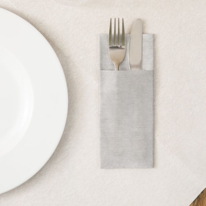 Nonwoven-Disposable-Cutlery-Pouch-Napkin-32x40-Spunlace-Gefix-Soft-Touch-Pocket-Solid-Color-600-pcs-grey