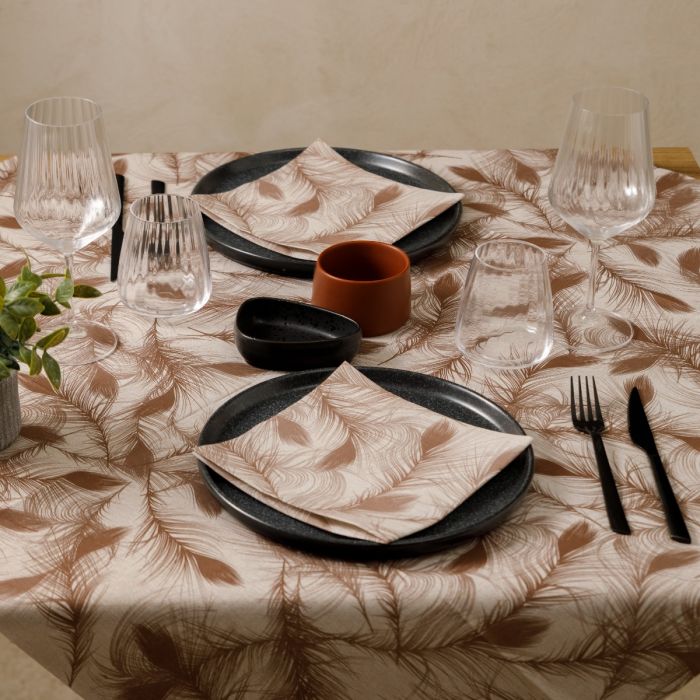Nonwoven-Disposable-Tablecloth-100x100-Airlaid-Fibracel-Soffio-corda-cocoa