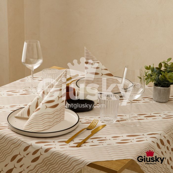 Einweg-Tischdecke-100x100-Airlaid-Fibracel-Versilia-beige