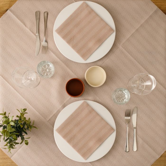 Nonwoven-Disposable-Tablecloth-100x100-Airlaid-Fibracel-Spiga-Cocoa