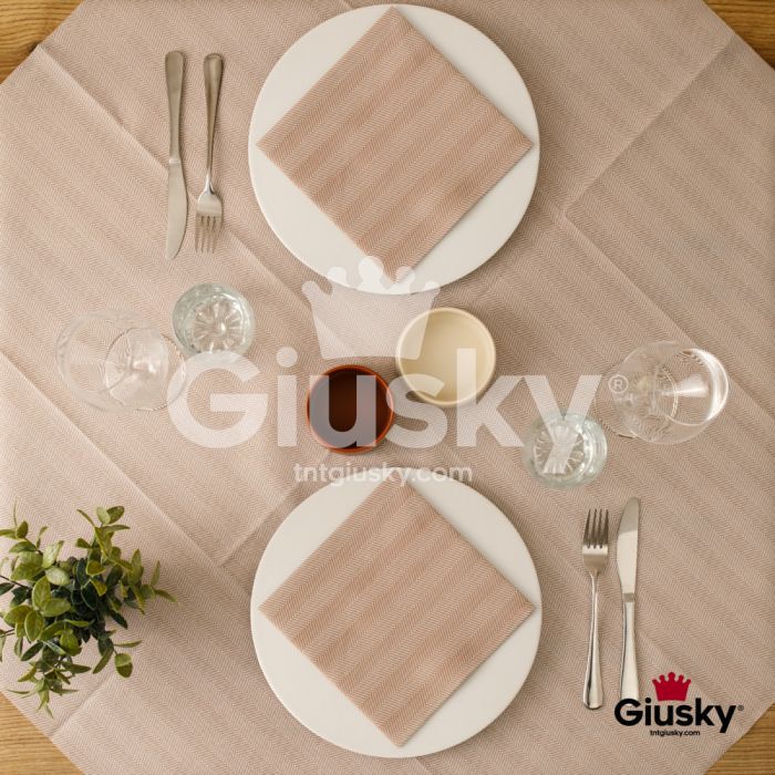 Nonwoven-Disposable-Tablecloth-100x100-Airlaid-Fibracel-Spiga-Cocoa