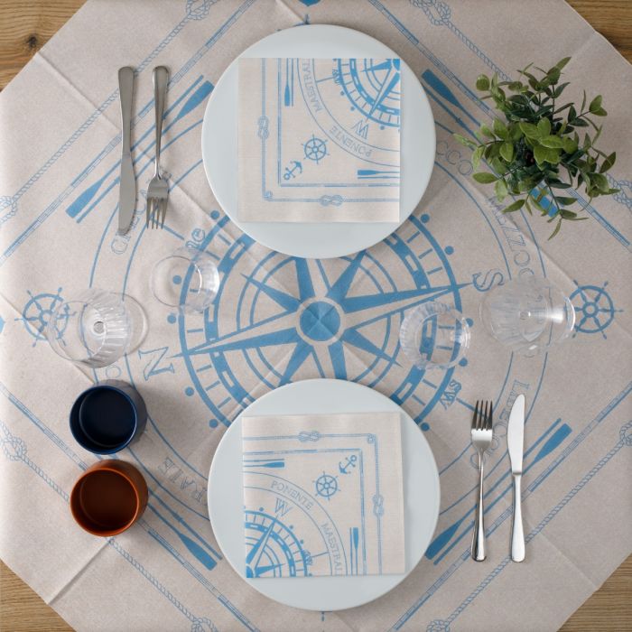 Nonwoven-Disposable-Tablecloth-100x100-Airlaid-Rosa-Dei-Venti-Blu