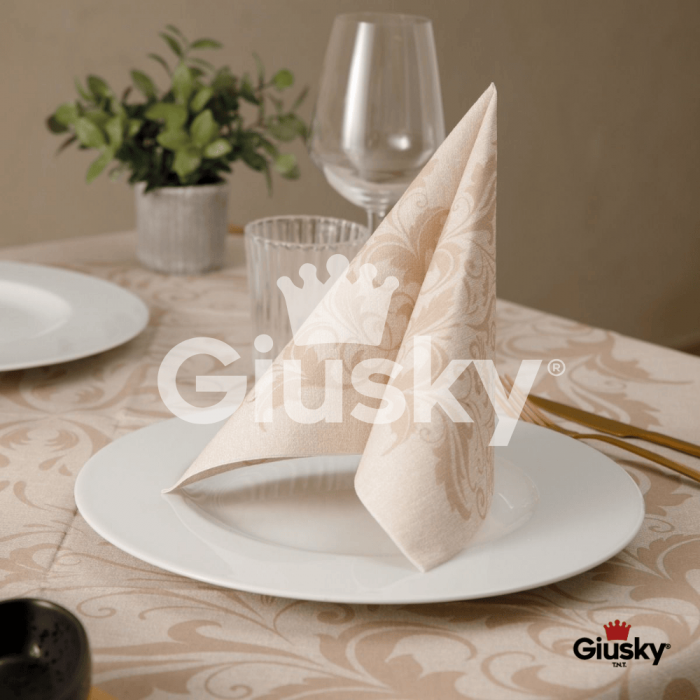 Tovagliolo-TnT-40x40-Monouso-Airlaid-Fibracel-Damascato-sabbia