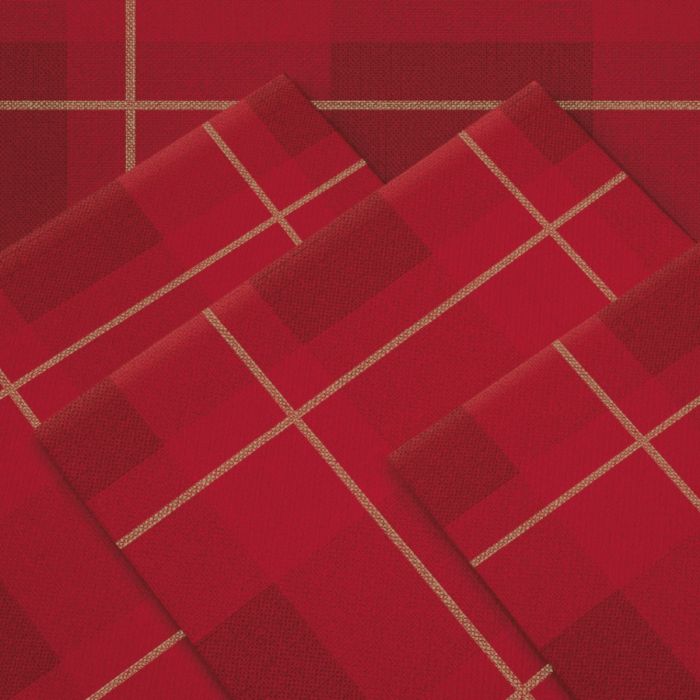 Serviette-Jetable-Intissé-40x40-Airlaid-Okay-Kilt-Gold-Rouge-900-pce