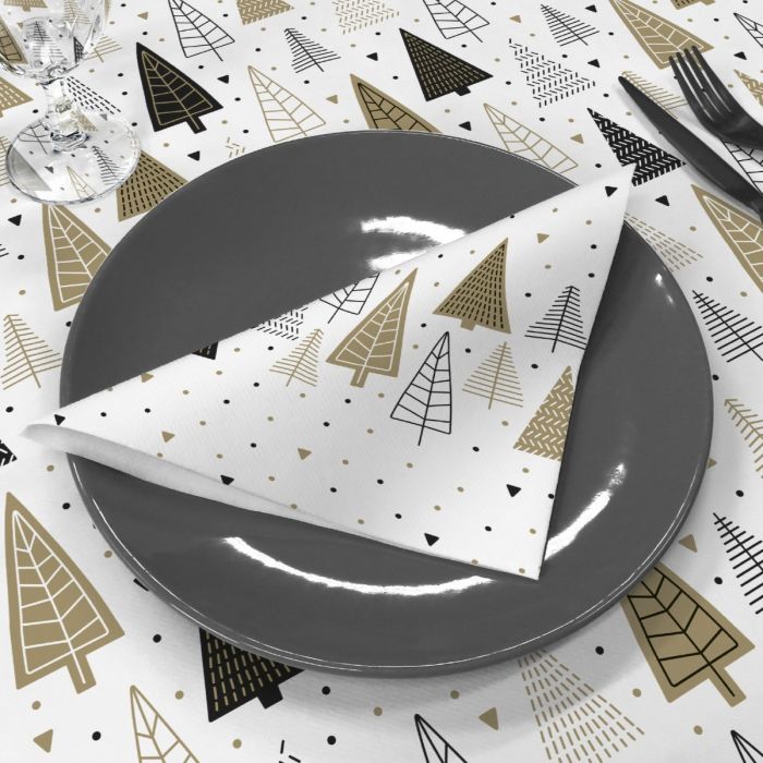 Nonwoven-Disposable-Tablecloth-100x100-Airlaid-Okay-Gold-Pine-100-pcs