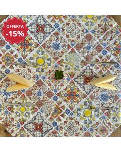 Tovaglia-Politenata-100x100-Monouso-Maiolica-Multicolor-OFFERTA