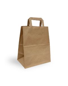 Einkäufer glatt havanna ecokBags aus Papier mit flachem Griff Packservice 26x16x31 100 st