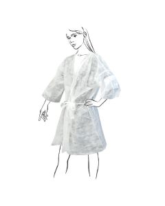 Kimono monouso in TnT con taschino e cintura Packservice unisize 135x100-Bianco