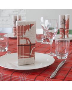 Serviette-Jetable-40x40-en-papier-à-deux-plis-Packservice-Onda-Kilt-Rouge