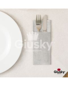 Einweg-Bestecktaschen-Serviette-32x40-Spunlace-Gefix-Soft-Touch-Einfarbig-600-st-grau